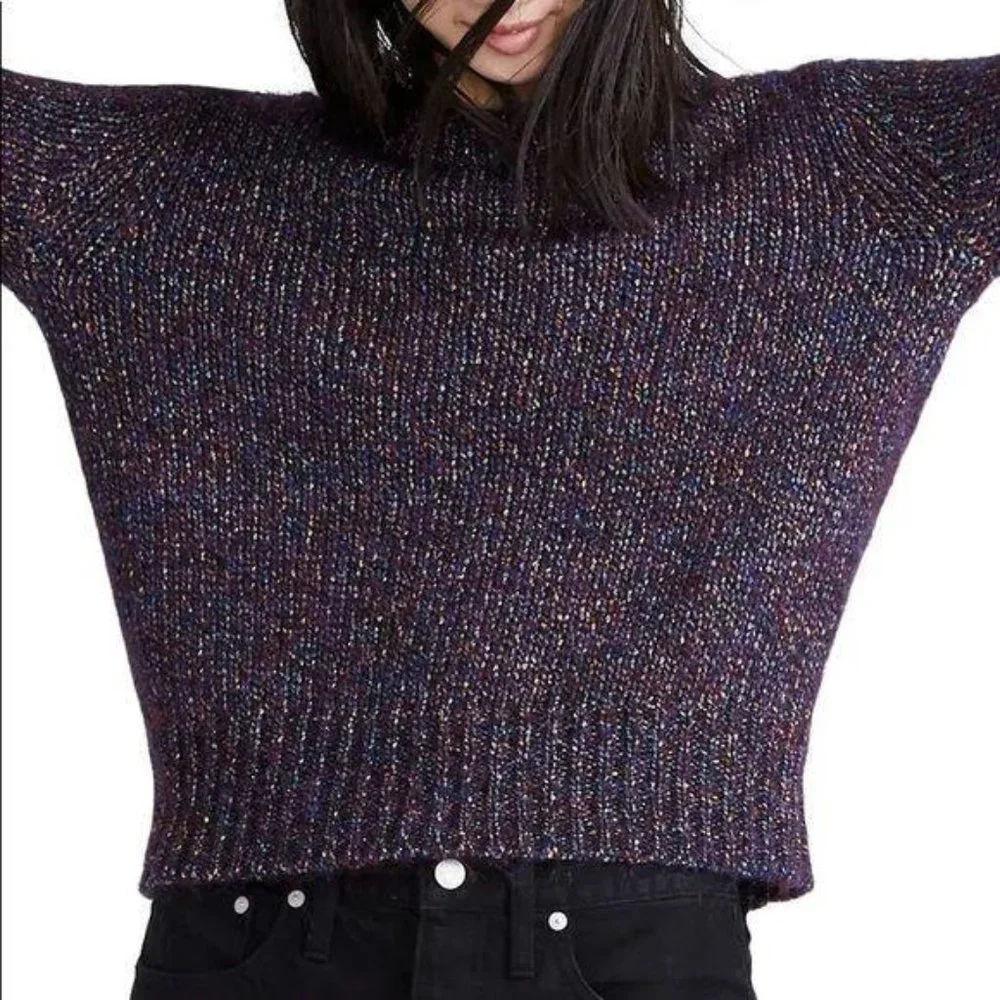 Madewell Shimmer Pullover Chunky Knit Sweater NWT - Picture 3 of 13